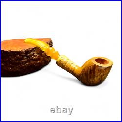 Briar pipe Smoking tobacco Freehand pipe Artisan pipe with CrAzy Bamboo shape