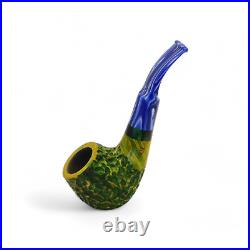Briar pipe Smoking tobacco pipe Freehand pipe Artisan green pipe Exclusive pipe
