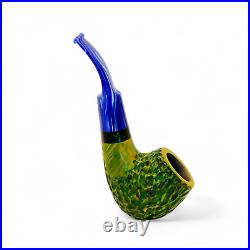 Briar pipe Smoking tobacco pipe Freehand pipe Artisan green pipe Exclusive pipe