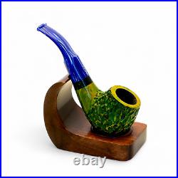 Briar pipe Smoking tobacco pipe Freehand pipe Artisan green pipe Exclusive pipe