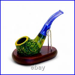 Briar pipe Smoking tobacco pipe Freehand pipe Artisan green pipe Exclusive pipe