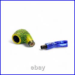 Briar pipe Smoking tobacco pipe Freehand pipe Artisan green pipe Exclusive pipe