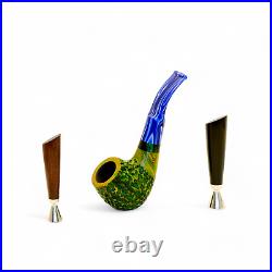 Briar pipe Smoking tobacco pipe Freehand pipe Artisan green pipe Exclusive pipe
