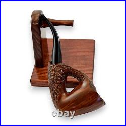 Briar pipe Smoking tobacco pipe Freehand pipe set with stand Artisan rare pipe