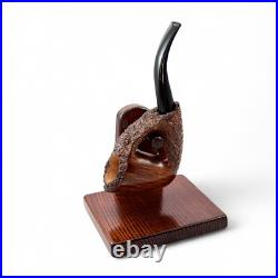 Briar pipe Smoking tobacco pipe Freehand pipe set with stand Artisan rare pipe