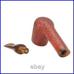 Briar pipe Smoking tobacco pipe Freehand straight wooden pipe Rusticated pipe