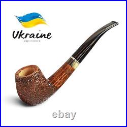Briar pipe Smoking tobacco pipe Rusticated handmade pipe Freehand artisan pipe