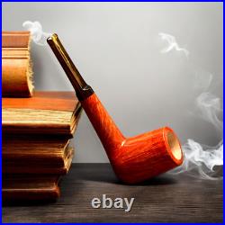 Briar pipe Smoking tobacco pipe Wooden unique artisan straight pipe Red KAFpipe