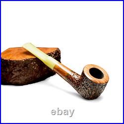 Briar pipe Tobacco smoking pipe Wooden rusticated artisan pipe Straight pipe