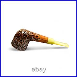 Briar pipe Tobacco smoking pipe Wooden rusticated artisan pipe Straight pipe