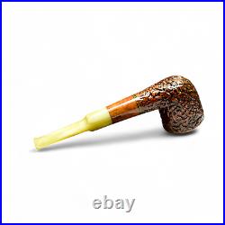 Briar pipe Tobacco smoking pipe Wooden rusticated artisan pipe Straight pipe