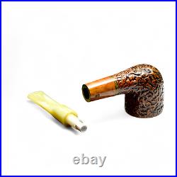 Briar pipe Tobacco smoking pipe Wooden rusticated artisan pipe Straight pipe