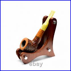 Briar pipe Tobacco smoking pipe Wooden rusticated artisan pipe Straight pipe