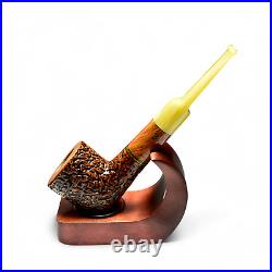 Briar pipe Tobacco smoking pipe Wooden rusticated artisan pipe Straight pipe