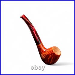 Briar pipe Tobacco smoking wooden pipe Freehand red artisan pipe