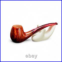 Briar pipe Tobacco smoking wooden pipe Freehand red artisan pipe