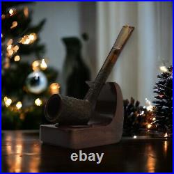 Briar rusticated smoking tobacco pipe Canadian shape Artisan unique wooden bowl