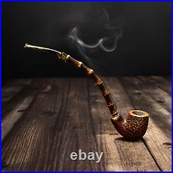 Briar smoking tobacco Churchwarden exclusive artisan freehand Crazy Bamboo pipe