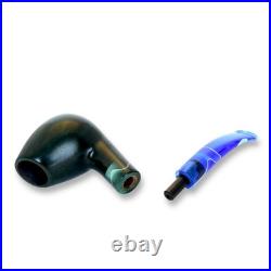 Briar smoking tobacco Freehand Green wooden handmade ukrainian Artisan pipe
