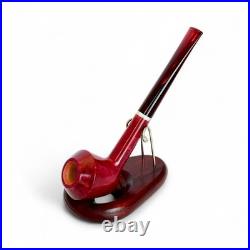Briar smoking tobacco Straight wooden red freehand artisan ukrainian pipe