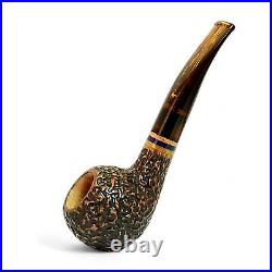 Briar smoking tobacco apple rusticated bowl freehand design wooden unique pipe