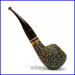 Briar smoking tobacco apple rusticated bowl freehand design wooden unique pipe