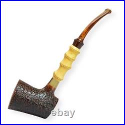 Briar smoking tobacco freehand amazing bamboo style artisan freehand unique pipe