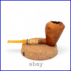 Briar smoking tobacco freehand artisan pipe with crazy bamboo and yellow stem