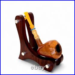 Briar smoking tobacco freehand artisan pipe with crazy bamboo and yellow stem