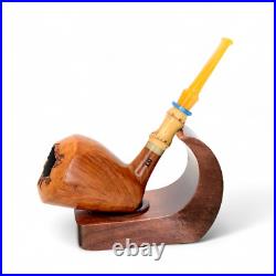 Briar smoking tobacco freehand artisan pipe with crazy bamboo and yellow stem
