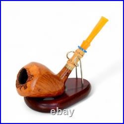 Briar smoking tobacco freehand artisan pipe with crazy bamboo and yellow stem