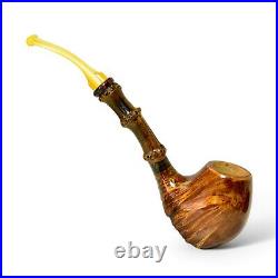 Briar smoking tobacco freehand artisan unique wooden sherlock holmes rare pipe