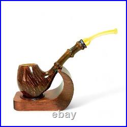 Briar smoking tobacco freehand artisan unique wooden sherlock holmes rare pipe