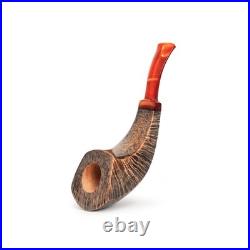 Briar smoking tobacco freehand artisan wooden handmade HORN pipe