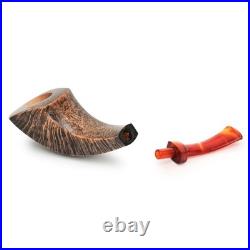 Briar smoking tobacco freehand artisan wooden handmade HORN pipe