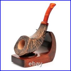Briar smoking tobacco freehand artisan wooden handmade HORN pipe