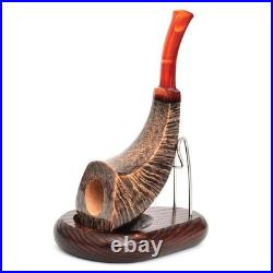 Briar smoking tobacco freehand artisan wooden handmade HORN pipe