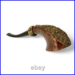 Briar smoking tobacco freehand rusticated HORN rare artisan unique wooden pipe