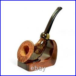 Briar smoking tobacco freehand rusticated HORN rare artisan unique wooden pipe