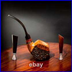 Briar smoking tobacco freehand rusticated wooden handmade pipe