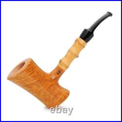 Briar smoking tobacco freehand wooden artisan CraZy Bamboo Poker style pipe