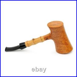 Briar smoking tobacco freehand wooden artisan CraZy Bamboo Poker style pipe