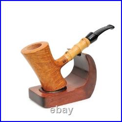 Briar smoking tobacco freehand wooden artisan CraZy Bamboo Poker style pipe