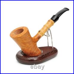 Briar smoking tobacco freehand wooden artisan CraZy Bamboo Poker style pipe