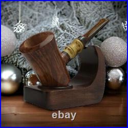 Briar smoking tobacco pipe Exclusive unique poker shape with Bamboo Artisan bowl