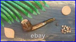 Briar smoking tobacco pipe handmade freehand exclusive rare wooden unique bowl
