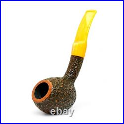 Briar smoking tobacco rusticated freehand artisan unique wooden sherlock pipe