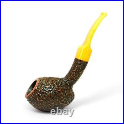Briar smoking tobacco rusticated freehand artisan unique wooden sherlock pipe