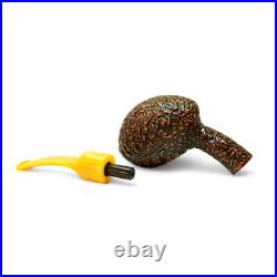 Briar smoking tobacco rusticated freehand artisan unique wooden sherlock pipe