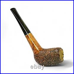 Briar smoking tobacco rusticated freehand unique wooden artisan pipe